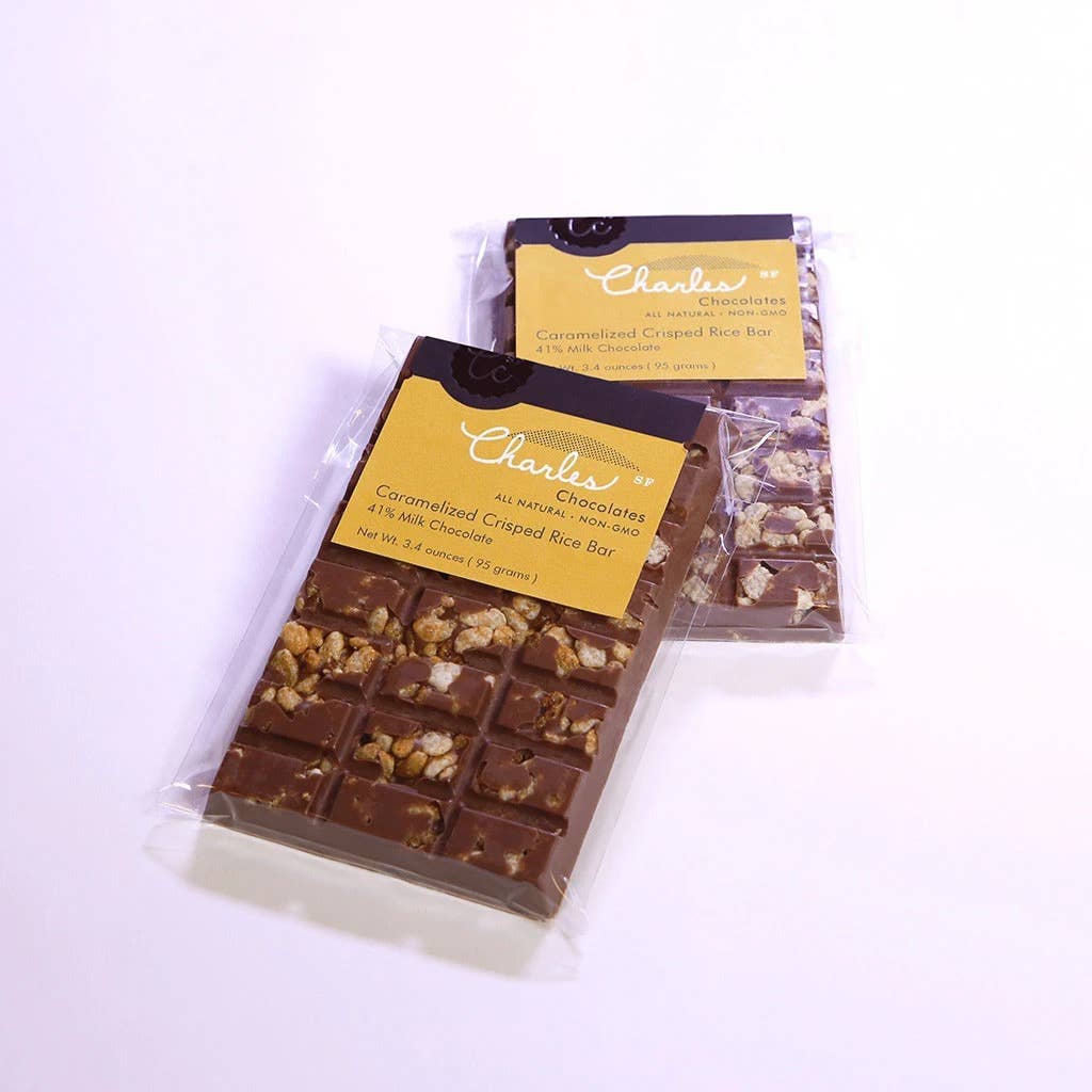 Caramelized Crisped Rice Milk Chocolate Bar | Olivelle Bozeman