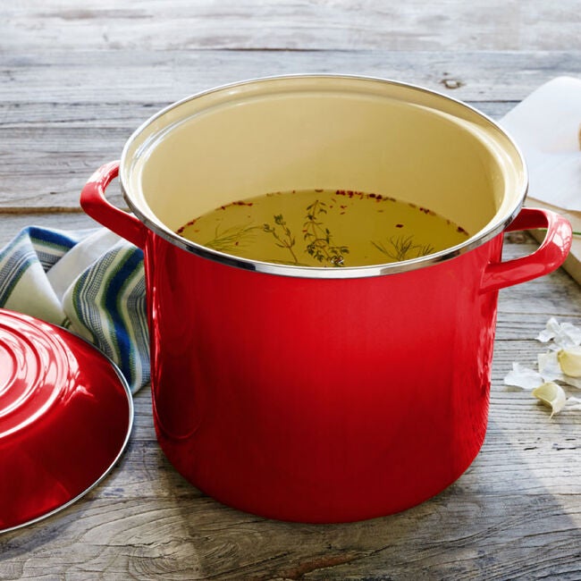 LE CREUSET おひつ レッド Le Creuset Pair Petite Cocotte Cherry Red & White Raster Set